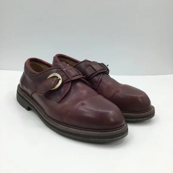 Vintage Men's 11 Toulon Amazonas Burgundy Shoes Monk Strap Leather Punk Gothic - Picture 10 of 13